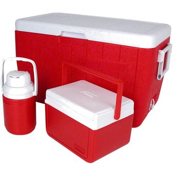 HIELERA COLEMAN COMBO  48 QT ROJO