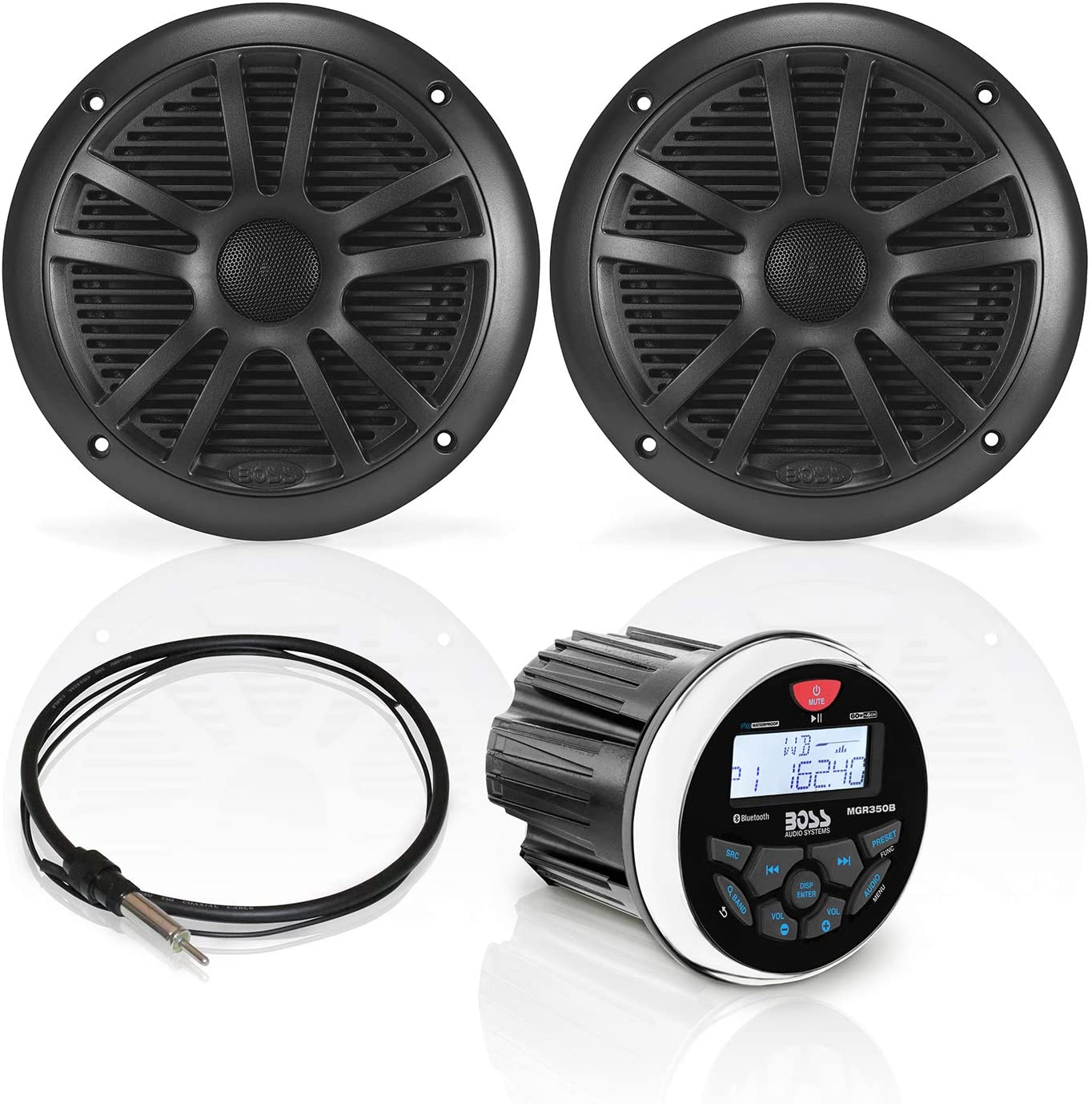 BOCINAS Y ESTEREO MARINO BOSS IPX6 BOCINAS 6.5" 180 WATT COLOR NEGRO MOD. MCKGB350B.6